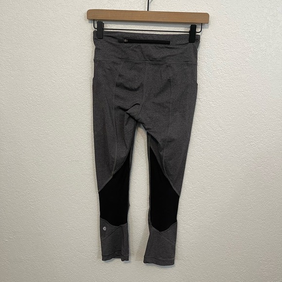 Lululemon Pace Rival 22" Crop Full-On Luxtreme Leggings Heathered Black Grey 4 - Picture 11 of 14